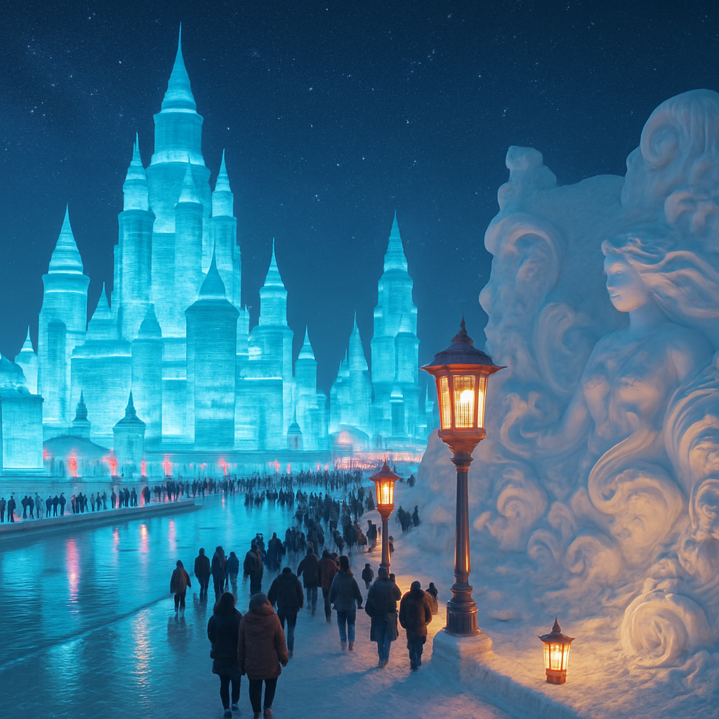 Harbin International Ice And Snow Sculpture Festival Painting by diamonds kit