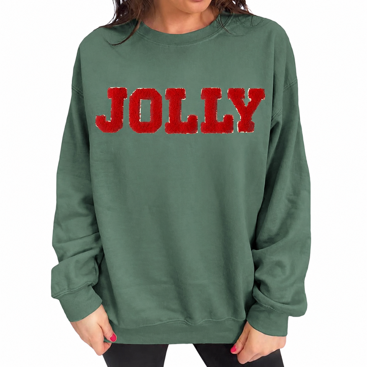 Oversized Printed Christmas Top Sweatshirt For Women