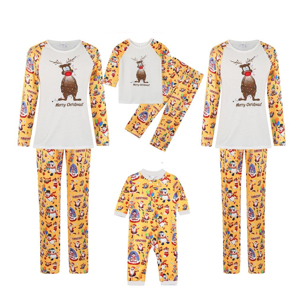 Reindeer Family Matching Pajama Set - Amzemart