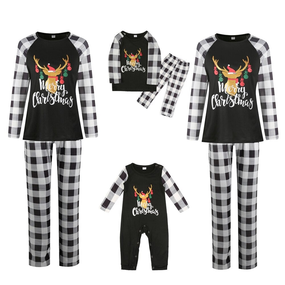 Cartoon Reindeer Family Matching Pajama Set - Amzemart