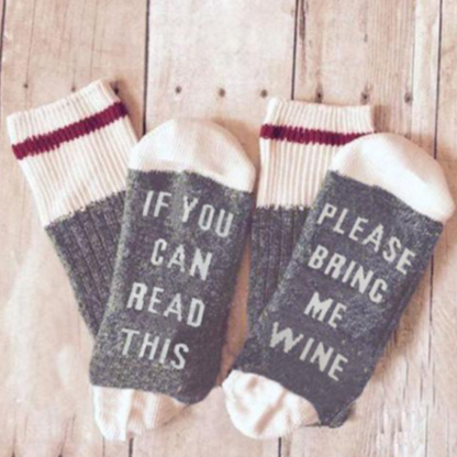 If You Can Read This, Bring Me a Glass of Wine Socks - FREE SHIP DEALS