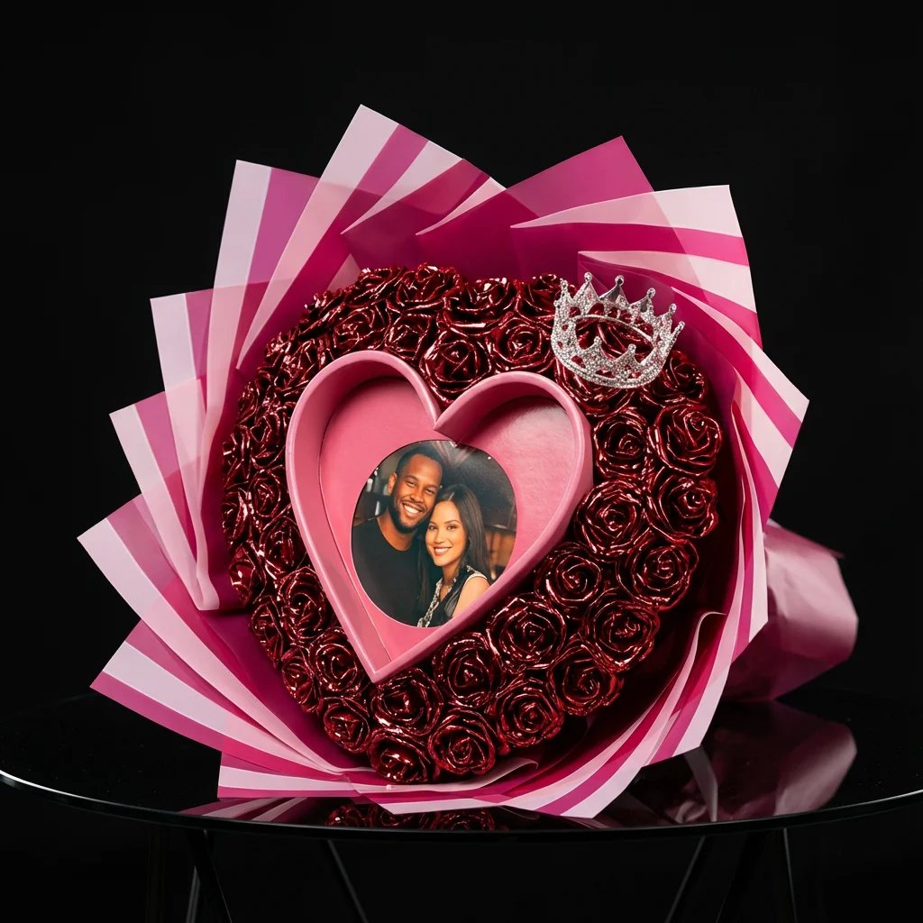 Personalized Everlasting Glitter Rose Bouquet For Gift