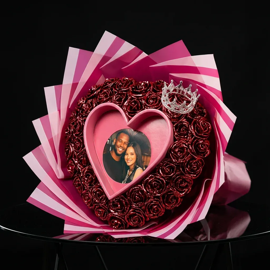 Personalized Everlasting Glitter Rose Bouquet For Gift