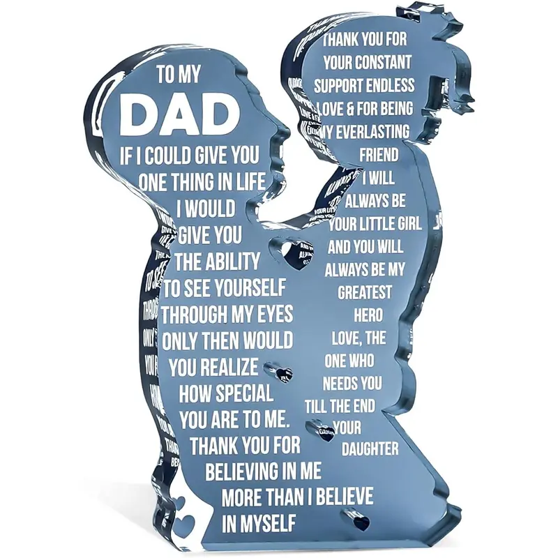 Father And Daughter Silhouette Acrylic Plaque For Dad