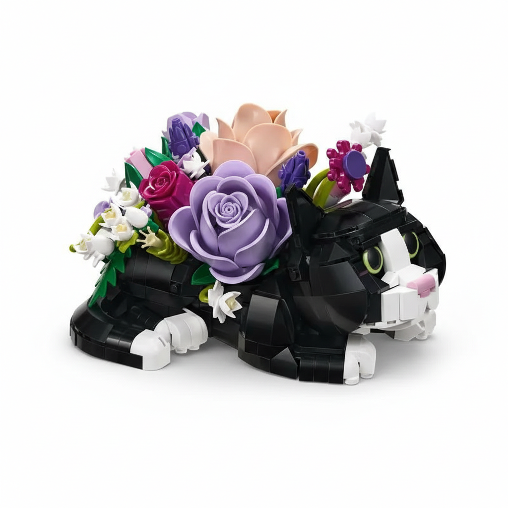 Cat Flower Bouquet Building Set