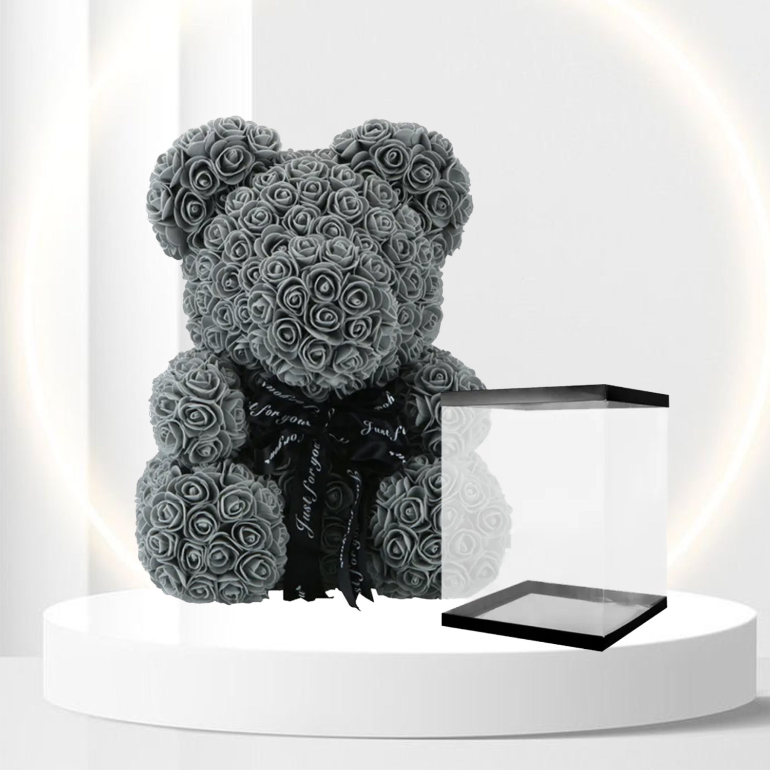 Rose Teddy Bear With Gift Display Box-Flower Teddy Bear