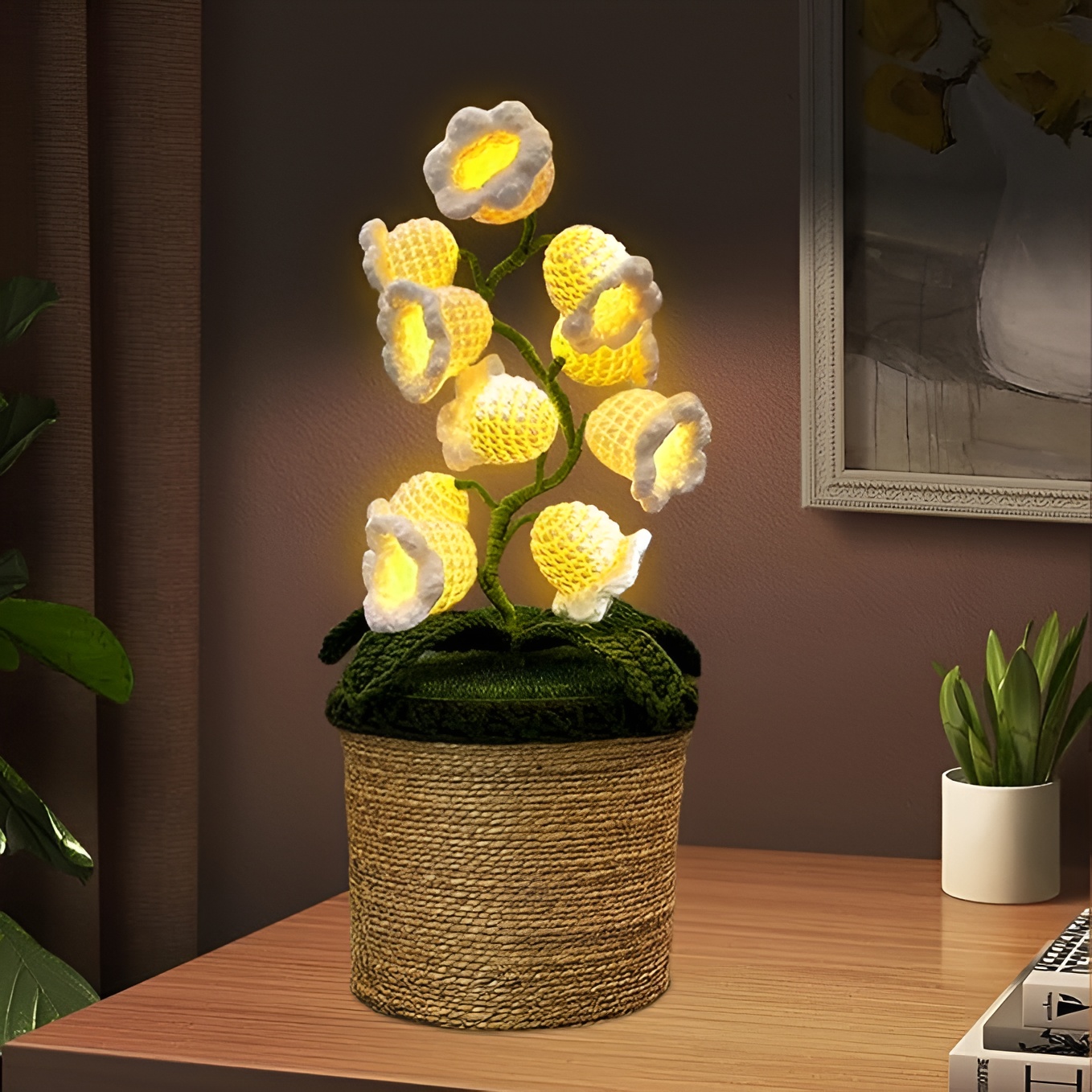 Handmade Crochet Artificial Flower Lamp