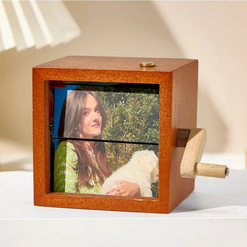Custom Photo Flipbook Frame With Turning Handle For Gifts