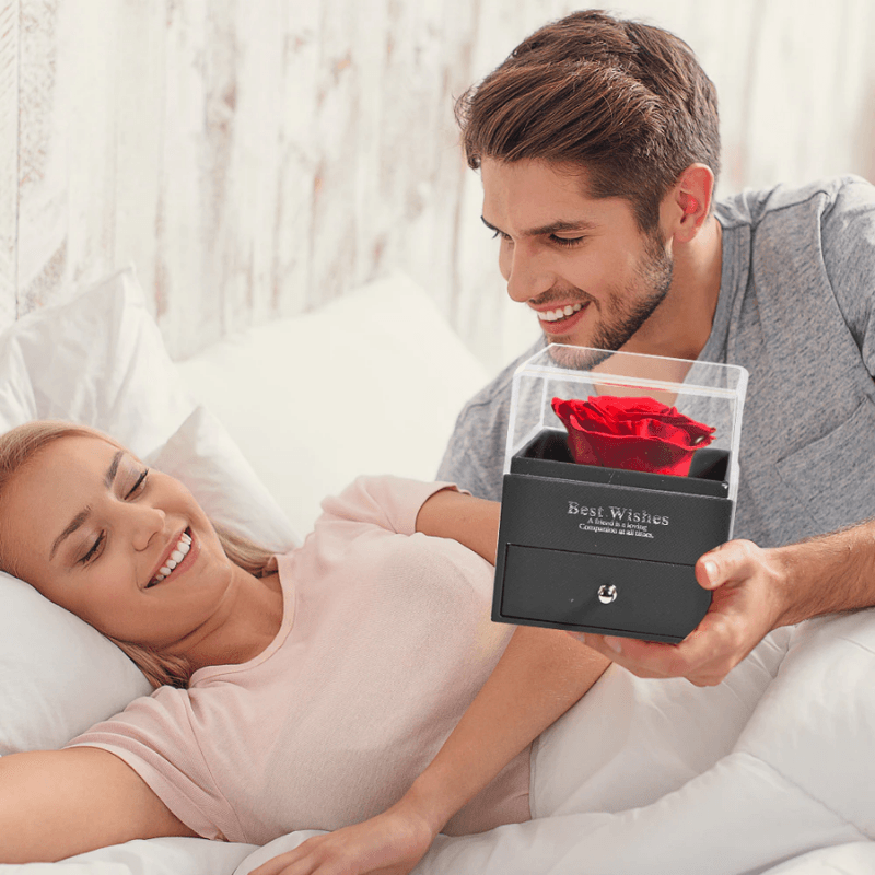 Soap Rose Acrylic Box-Flower Teddy Bear