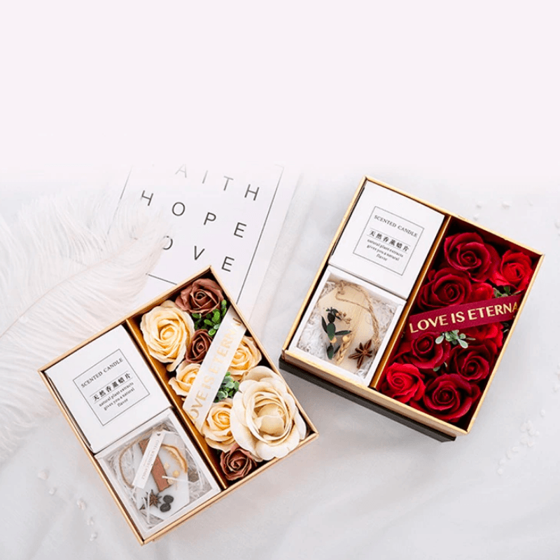 Scented Candle Soap Set-Flower Teddy Bear