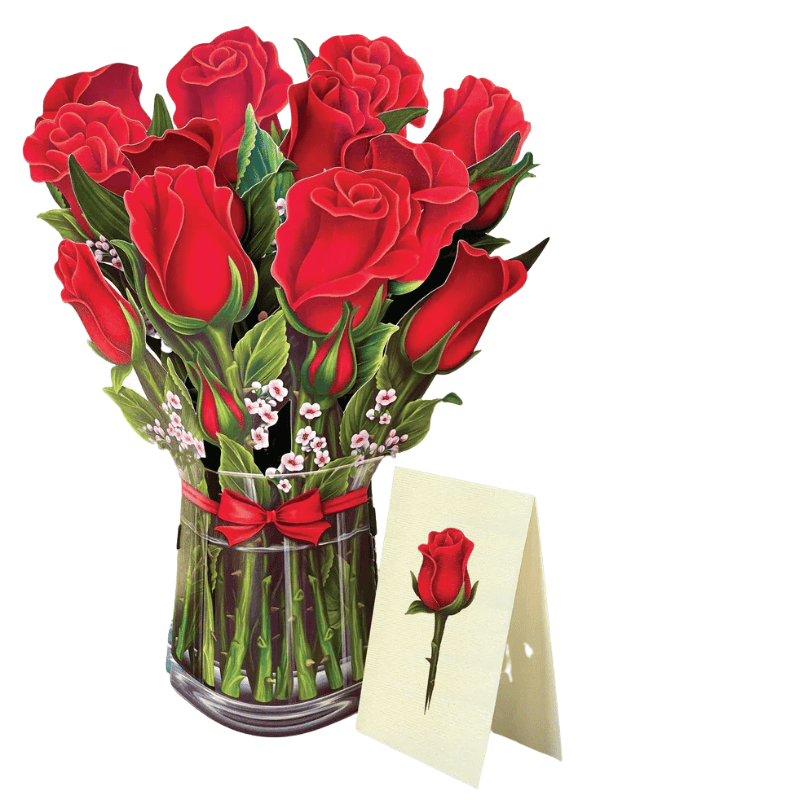 Pop-Up Flower Bouquet Greeting Card - Bring Endless Blossoms-Flower Teddy Bear