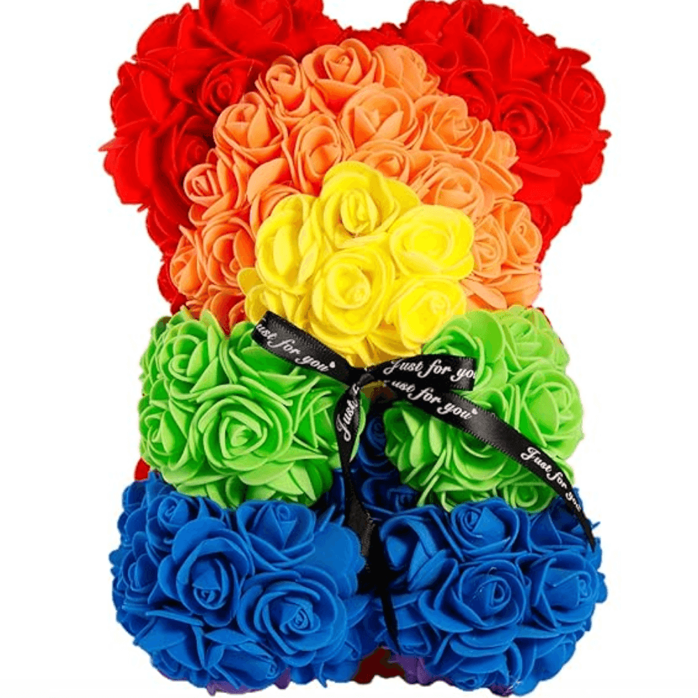 Faux Rose Bear – A Stylish Lasting Decorative Keepsake-Flower Teddy Bear