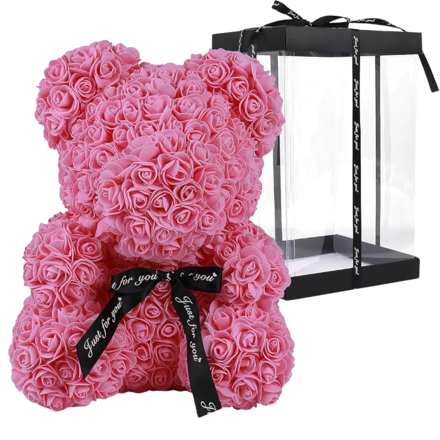 Artificial Rose Teddy Bear With Display Box For Valentine And Party Decoration
