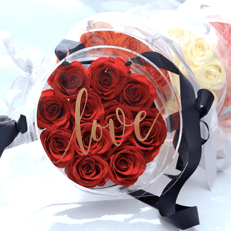 Forever Rose Box - Elegant Preserved Roses for Any Occasion-Flower Teddy Bear