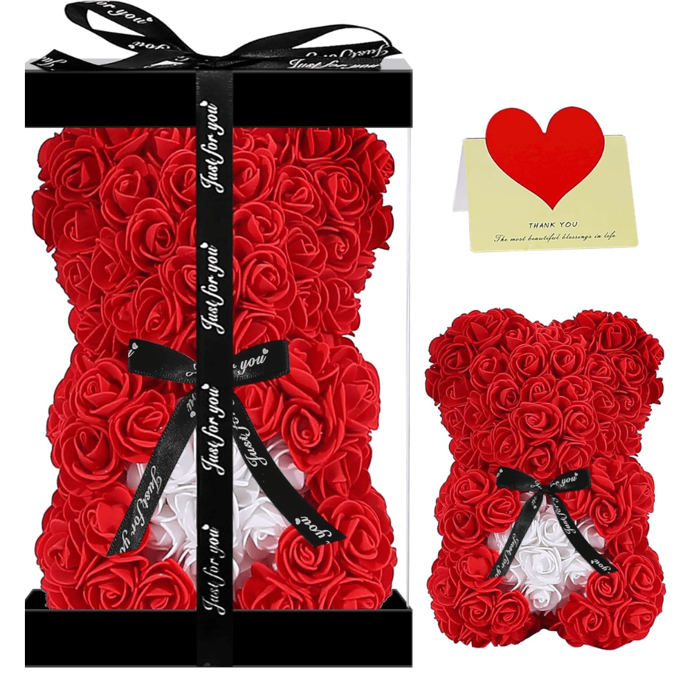 Artificial Floral Bear – Foam Roses For Elegant Home Decor-Flower Teddy Bear