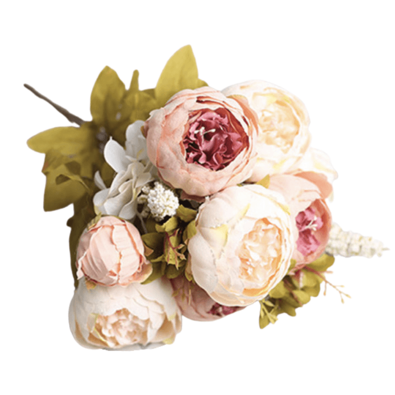 6 Head Artificial Rose Bouquet – Classic Beauty with a Realistic Look-Flower Teddy Bear