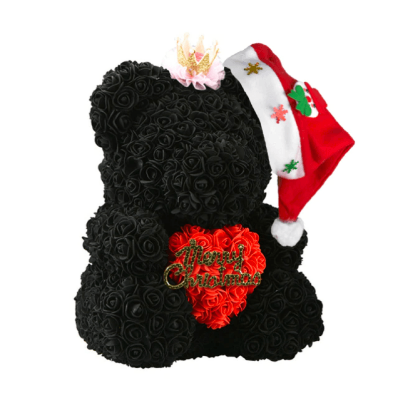 Christmas Hug Rose Bear – A Thoughtful Holiday Gift-Flower Teddy Bear