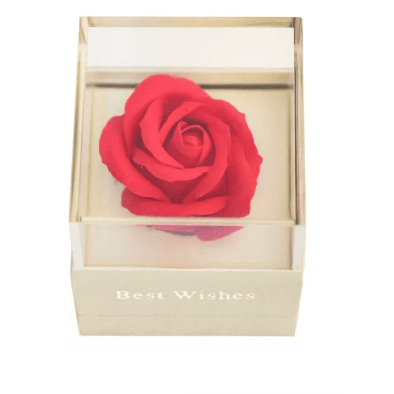 Soap Rose Acrylic Box-Flower Teddy Bear