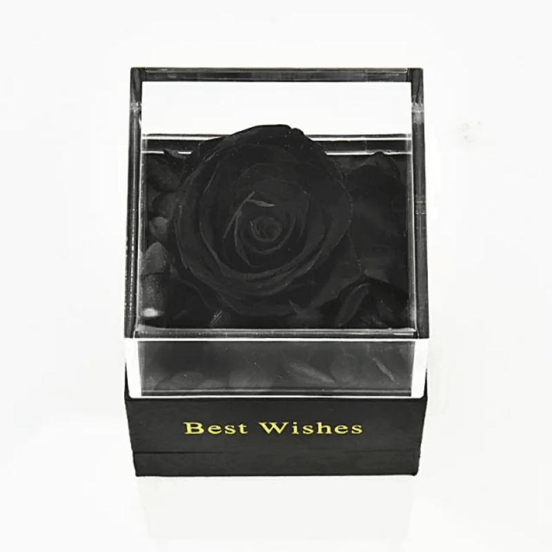 Preserved Rose Jewelry Box-Flower Teddy Bear
