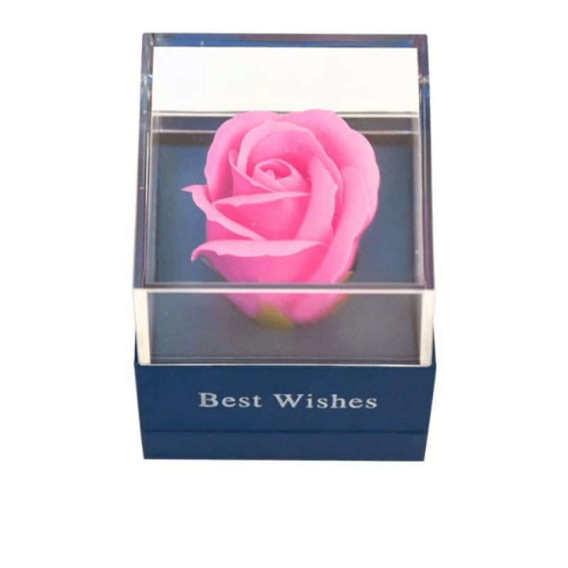 Soap Rose Acrylic Box-Flower Teddy Bear