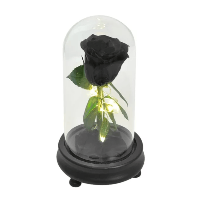 Forever Rose Glass Dome - Gift With Pine Wood Base-Flower Teddy Bear