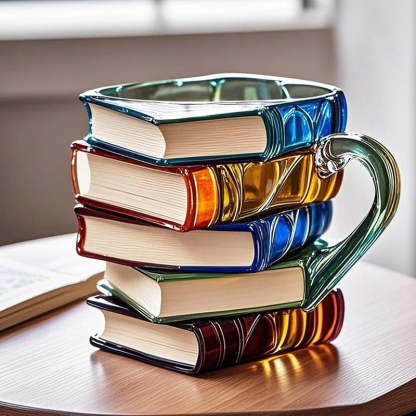 3D Painted Book Mug for Hot or Cold Brews Unique Design Library Coffee Mug-Mineral Mug