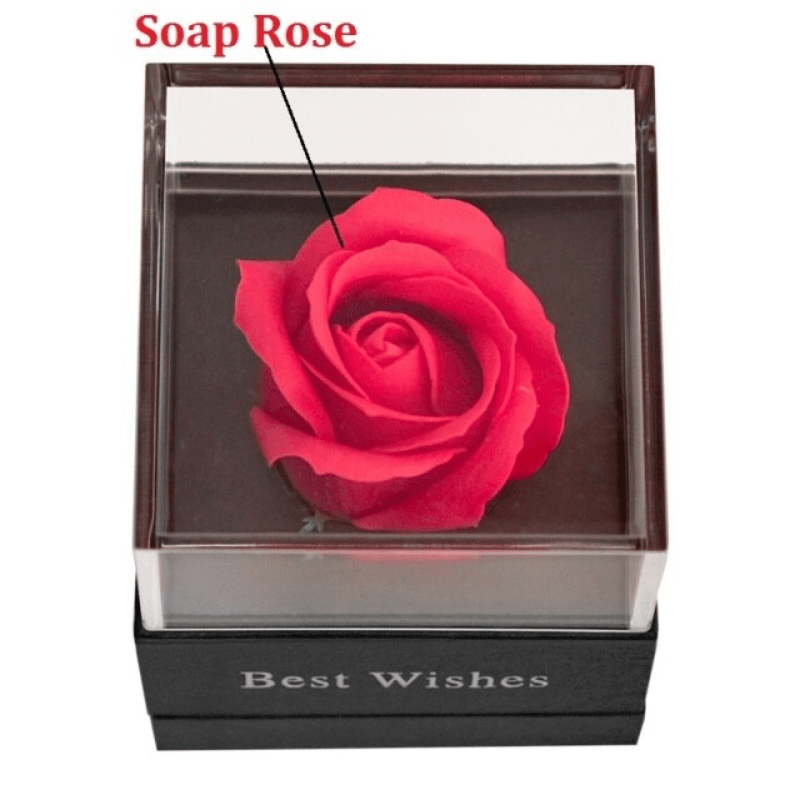 Preserved Rose Jewelry Box-Flower Teddy Bear
