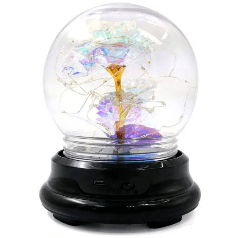 Mini LED Rose Dome-Flower Teddy Bear