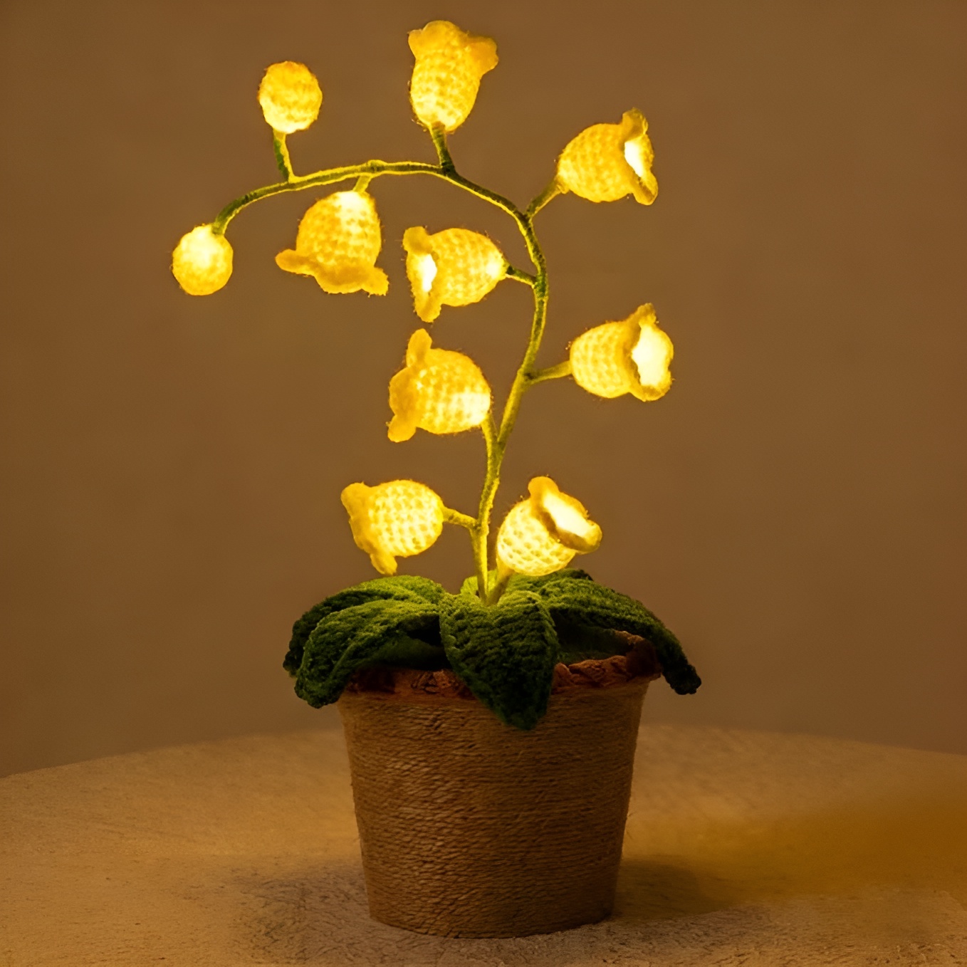 Handmade Crochet Artificial Flower Lamp