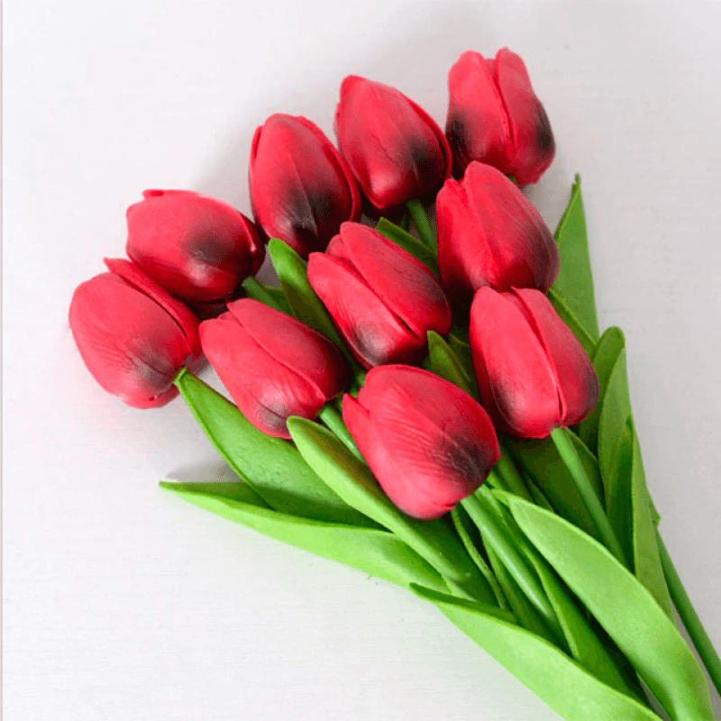 Artificial Tulip Bouquet Decor – Timeless Tulip Elegance-Flower Teddy Bear