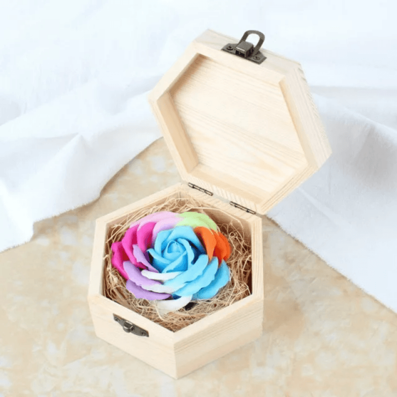 Wood Eternal Rose Box – A Timeless Symbol of Love and Elegance-Flower Teddy Bear