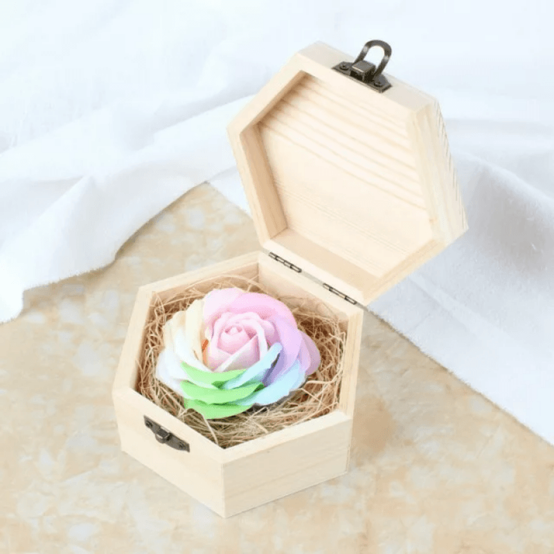 Wood Eternal Rose Box – A Timeless Symbol of Love and Elegance-Flower Teddy Bear
