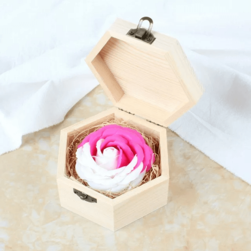Wood Eternal Rose Box – A Timeless Symbol of Love and Elegance-Flower Teddy Bear