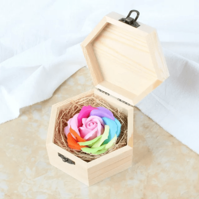 Wood Eternal Rose Box – A Timeless Symbol of Love and Elegance-Flower Teddy Bear