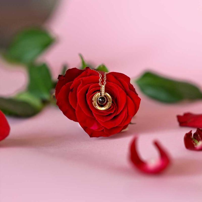 16 Roses Jewelry Box – Romantic Pendant Necklace Gift - Flower Teddy Bear