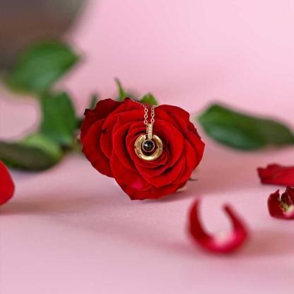 16 Roses Jewelry Box – Romantic Pendant Necklace Gift - Flower Teddy Bear