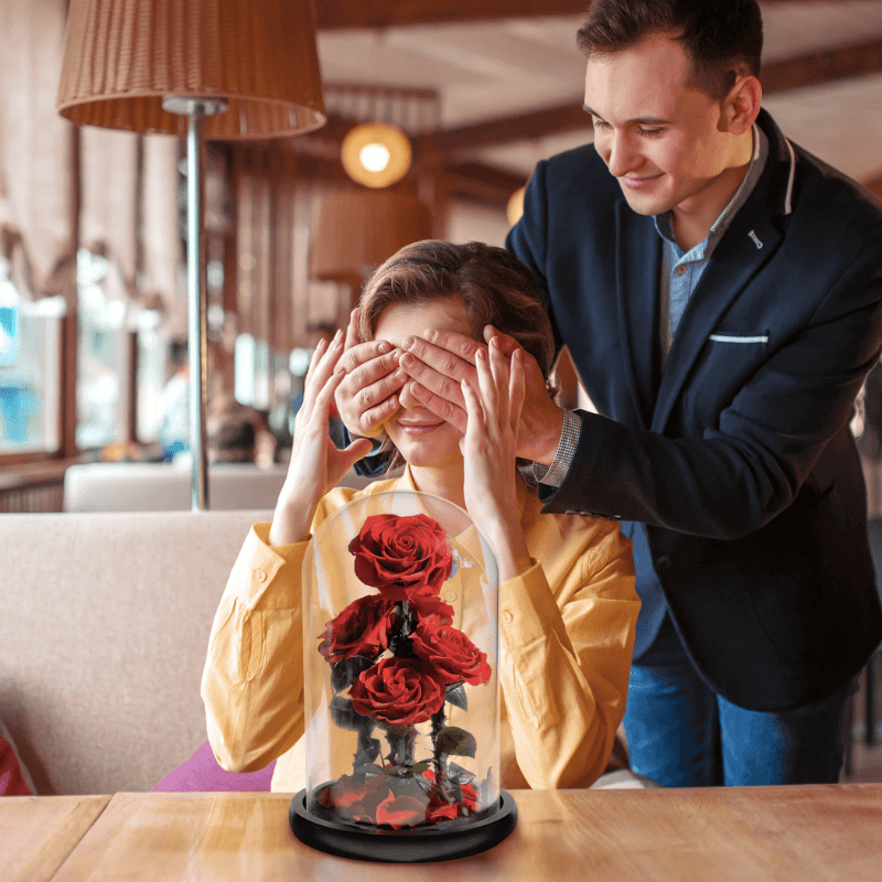 Five Headed Rose Dome - Ideal Gift For Every Occasion-Flower Teddy Bear