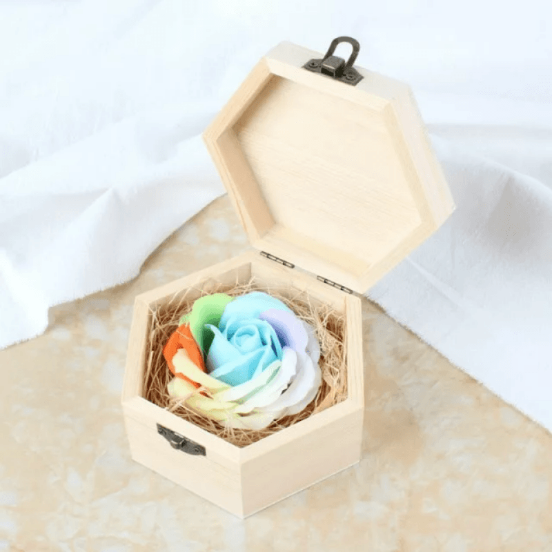 Wood Eternal Rose Box – A Timeless Symbol of Love and Elegance-Flower Teddy Bear