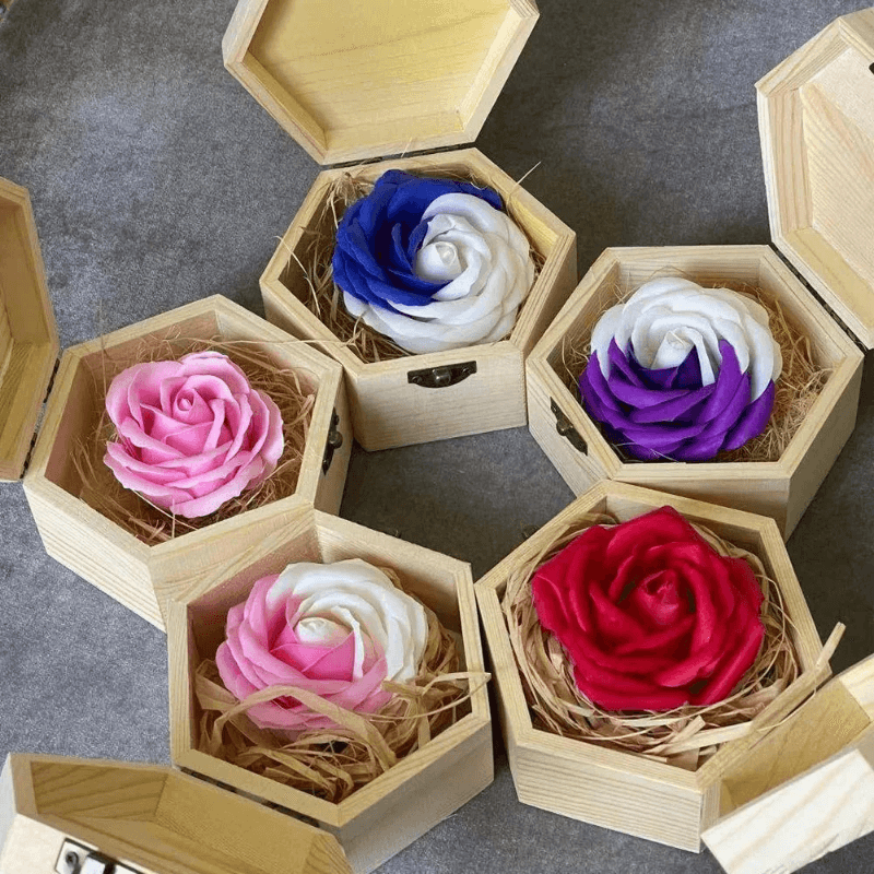 Wood Eternal Rose Box – A Timeless Symbol of Love and Elegance-Flower Teddy Bear
