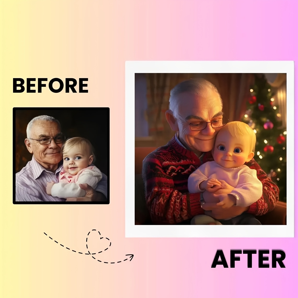 Personalized Square Photo Fridge Magnet Sticker For Holiday Decor