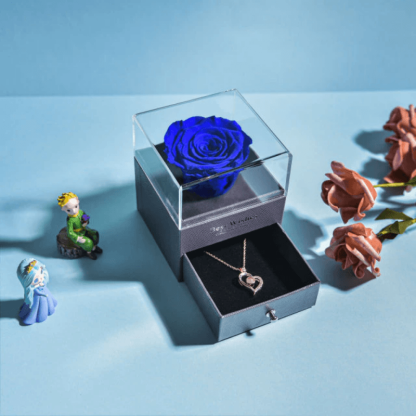 Acrylic Single Rose Jewelry Box – Timeless Gift for Loved Ones - Flower Teddy Bear
