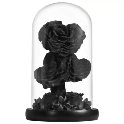Heart-Shaped Roses in Dome – Timeless And Elegant Keepsake-Flower Teddy Bear