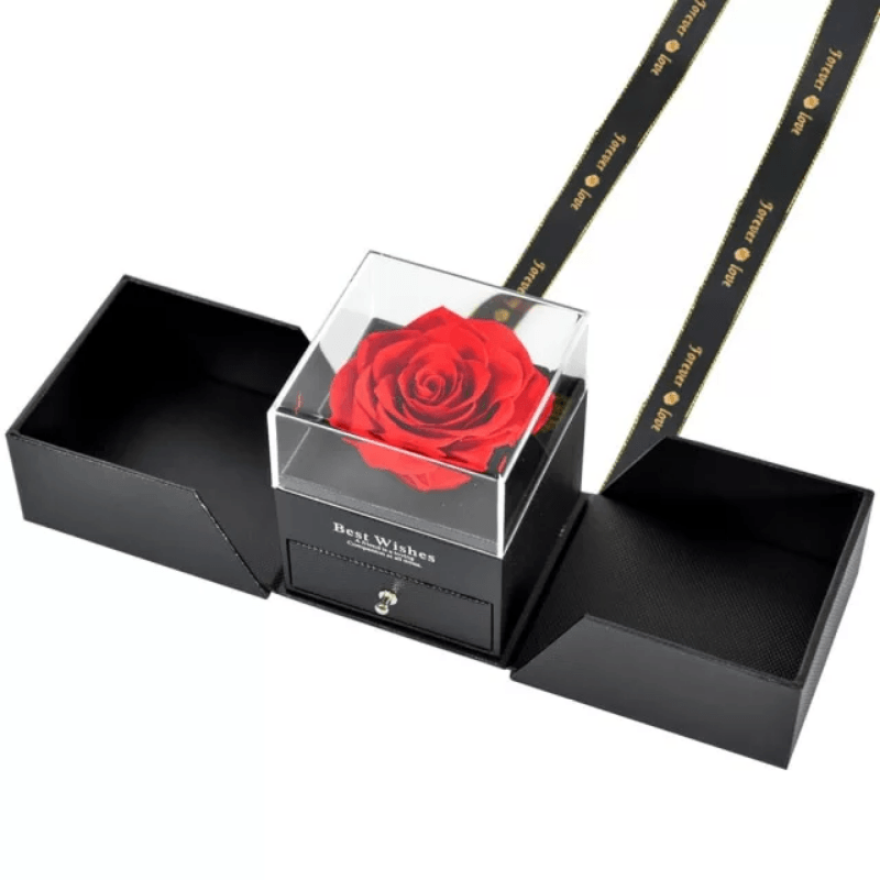 Single Rose Box-Flower Teddy Bear