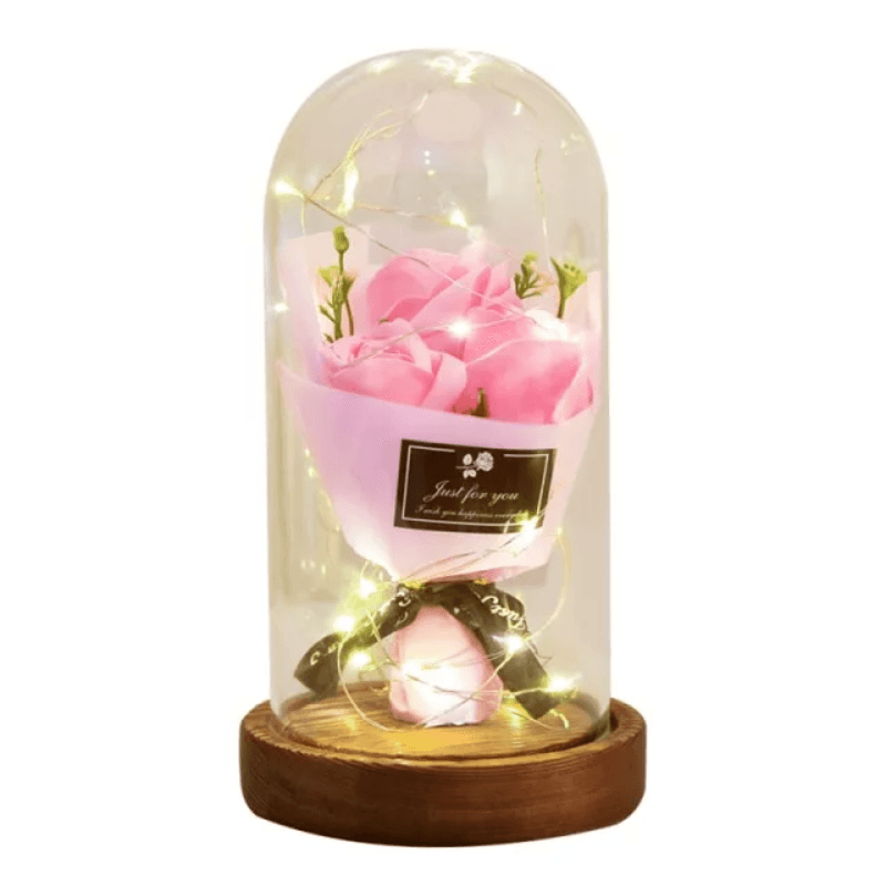 Rose Flower Bouquet Dome-Flower Teddy Bear