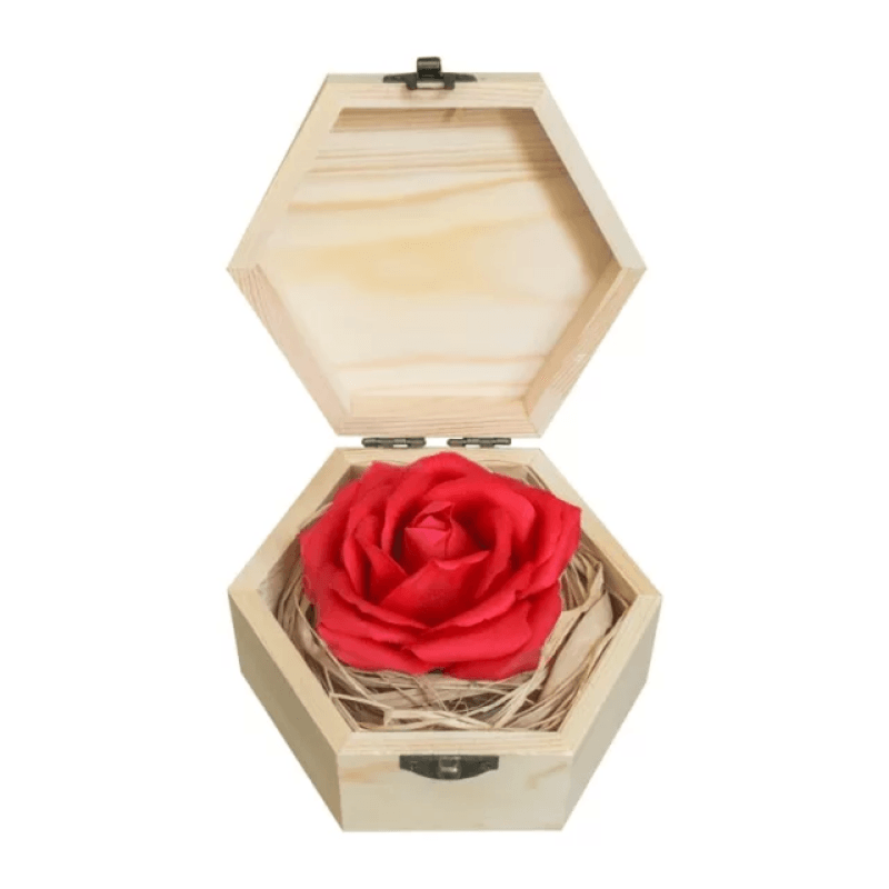 Wood Eternal Rose Box – A Timeless Symbol of Love and Elegance-Flower Teddy Bear