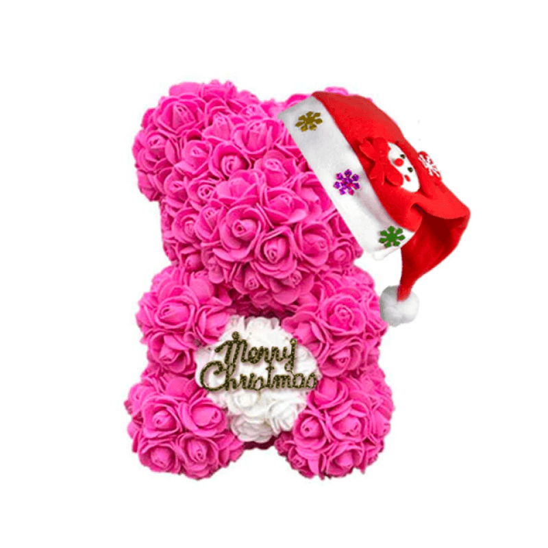 Christmas Hug Rose Bear – A Thoughtful Holiday Gift-Flower Teddy Bear