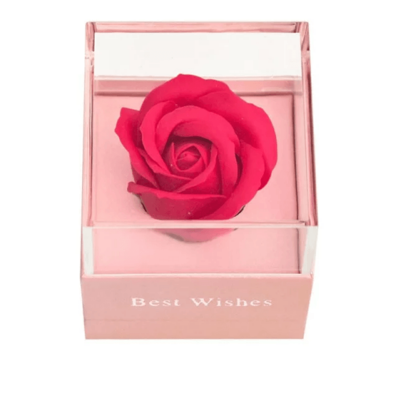 Soap Rose Acrylic Box-Flower Teddy Bear