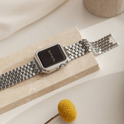 Honeycomb Stainless Steel Band-Flower Teddy Bear