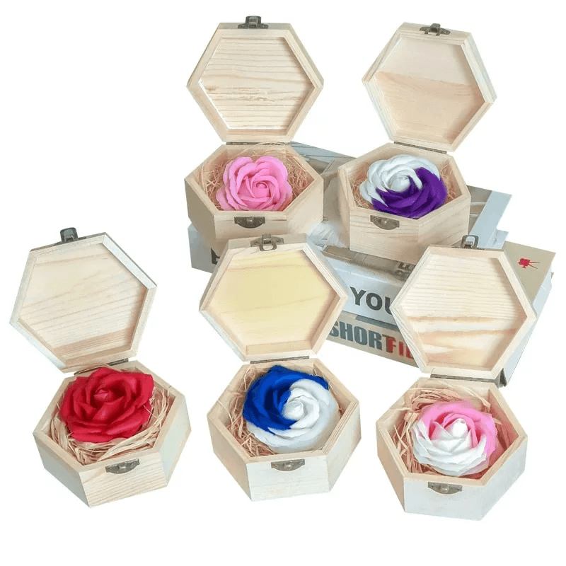 Wood Eternal Rose Box – A Timeless Symbol of Love and Elegance-Flower Teddy Bear