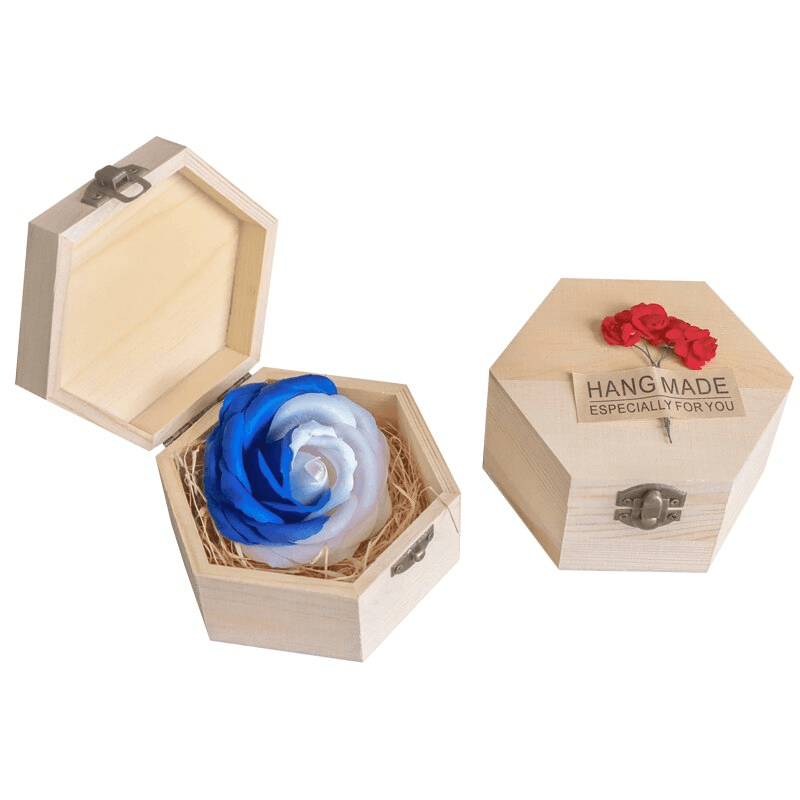 Wood Eternal Rose Box – A Timeless Symbol of Love and Elegance-Flower Teddy Bear